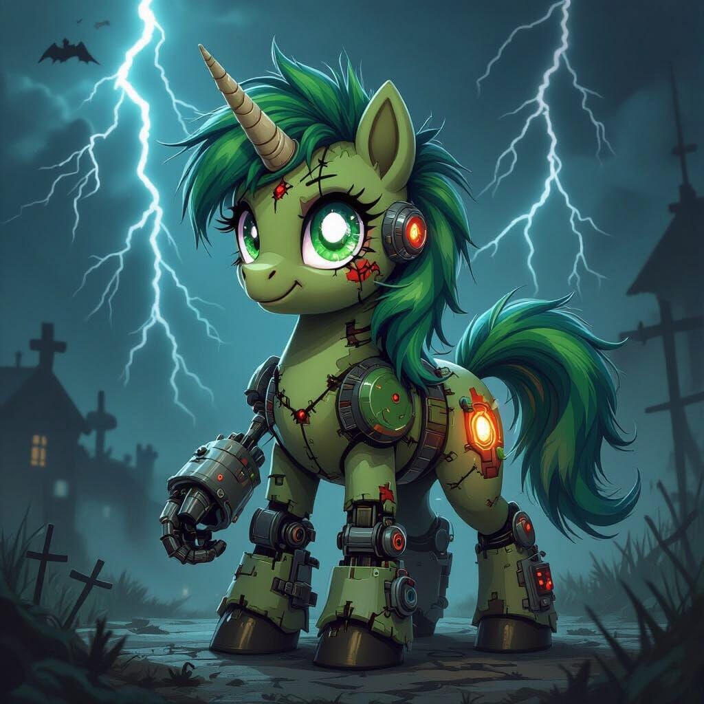 Frankenstein Pony: Dark Fantasy Concept Art