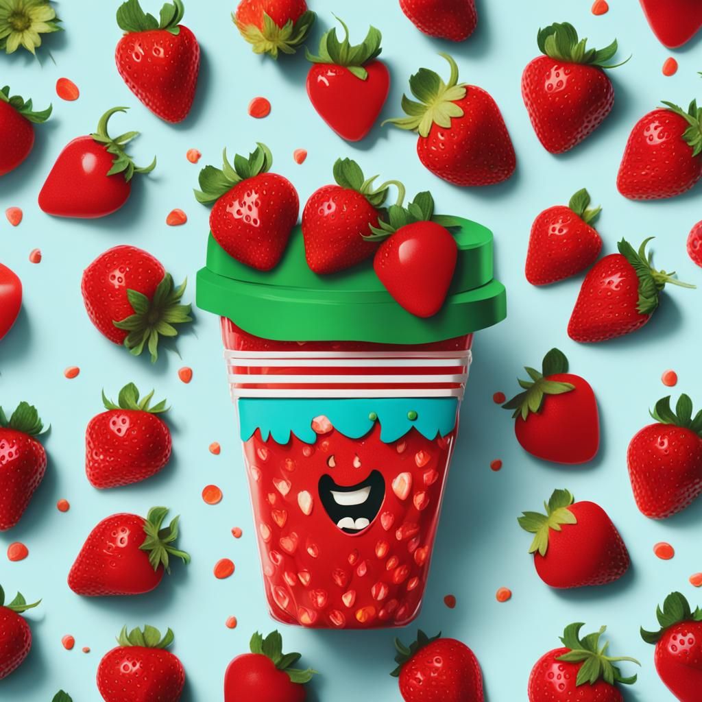 Dancing Strawberries on Package: Cinematic Film Still