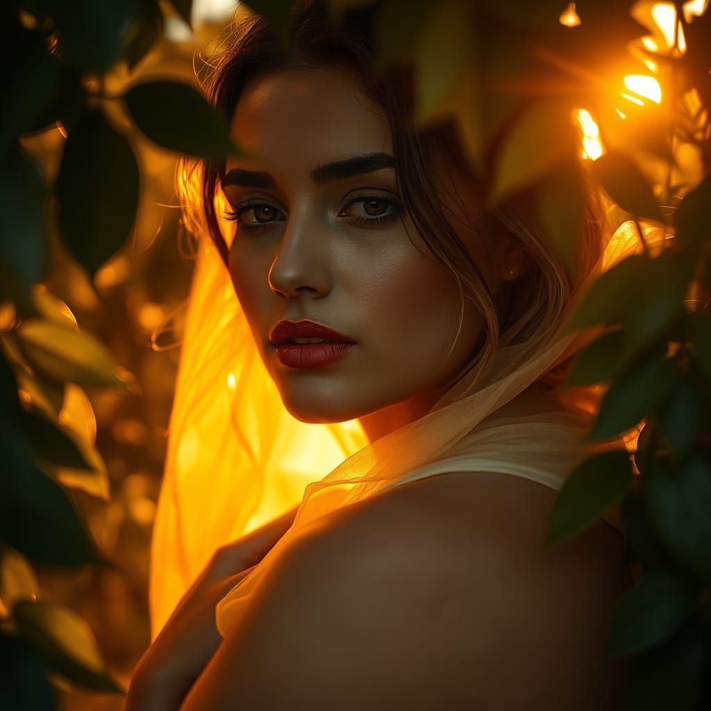 Golden Goddess of Serene Dusk