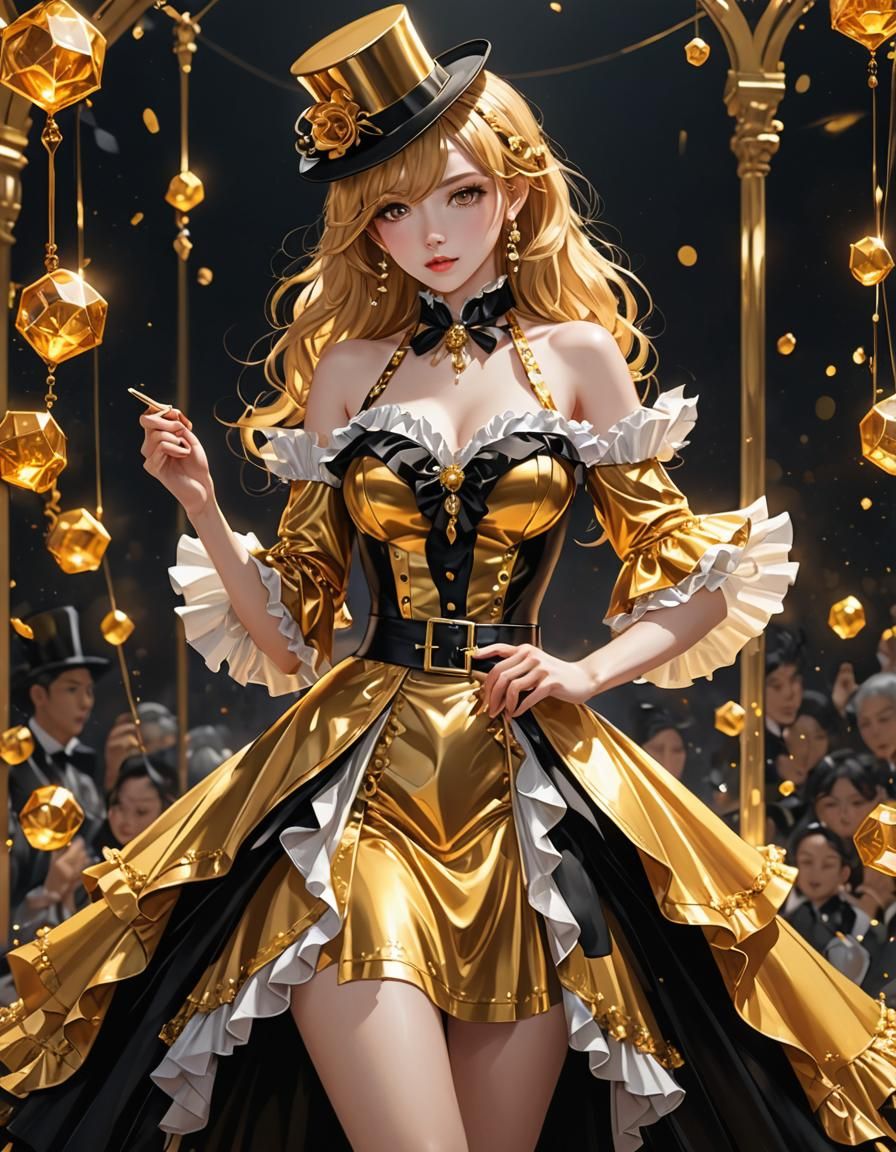 Honey Ringmaster Gown in Detailed 3D Anime Art