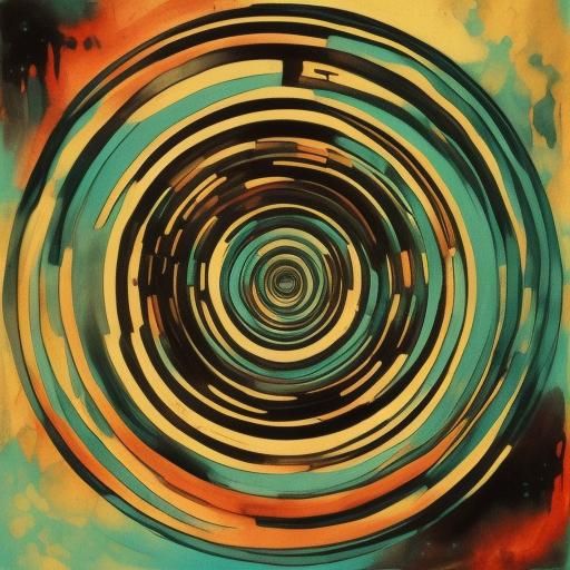 Abstract Concentric Circles in Impasto Alcohol Ink Style