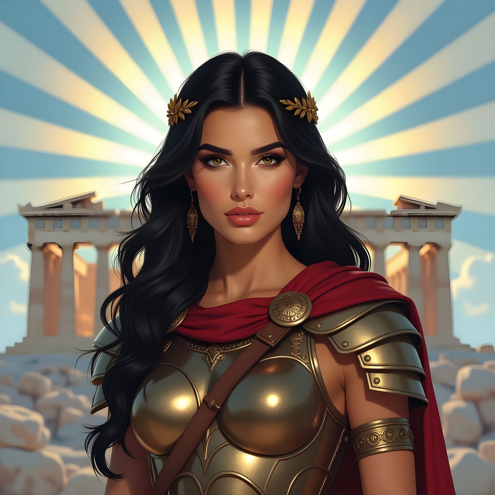 Hellenic Hoplite Warrior Woman at the Parthenon