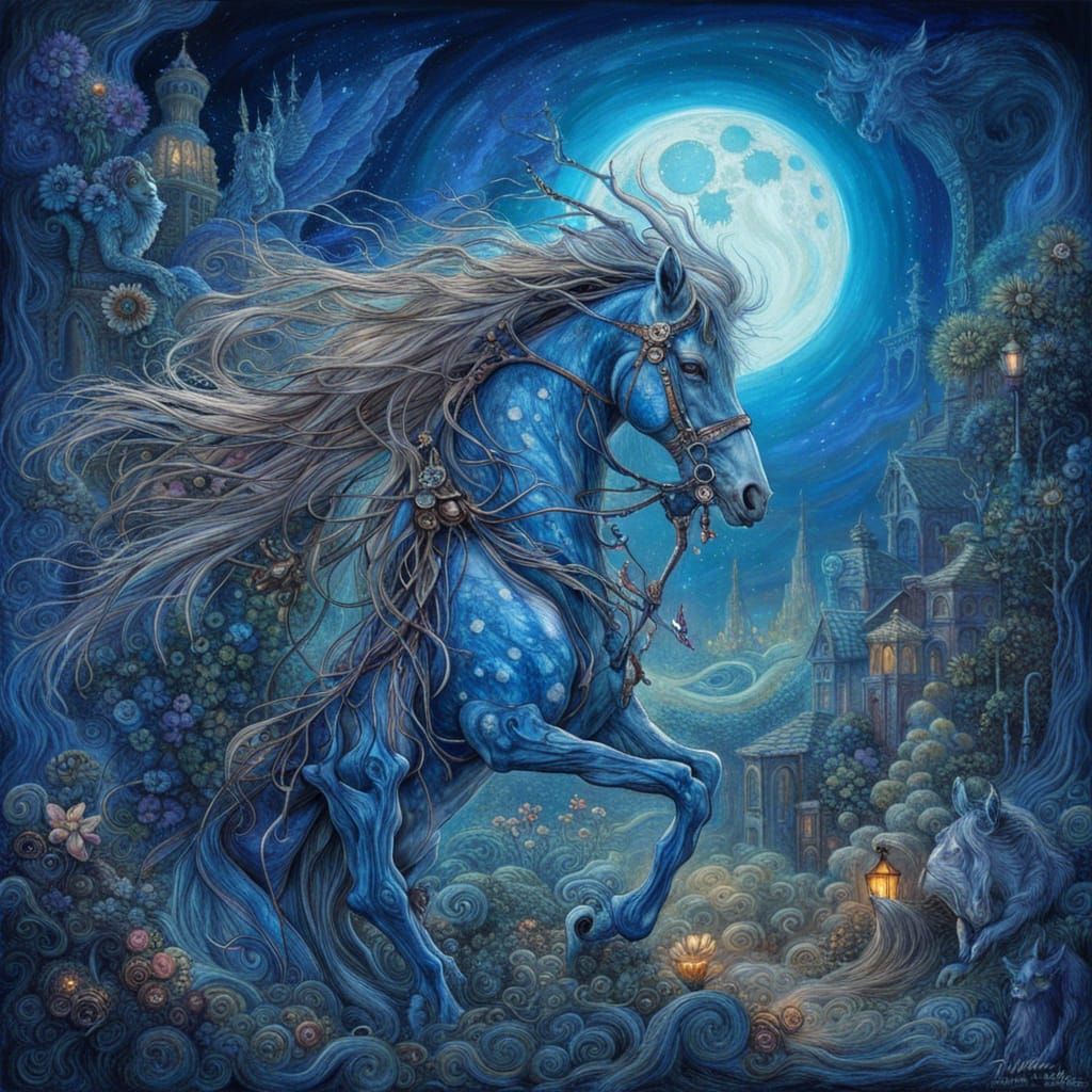 Blue horse