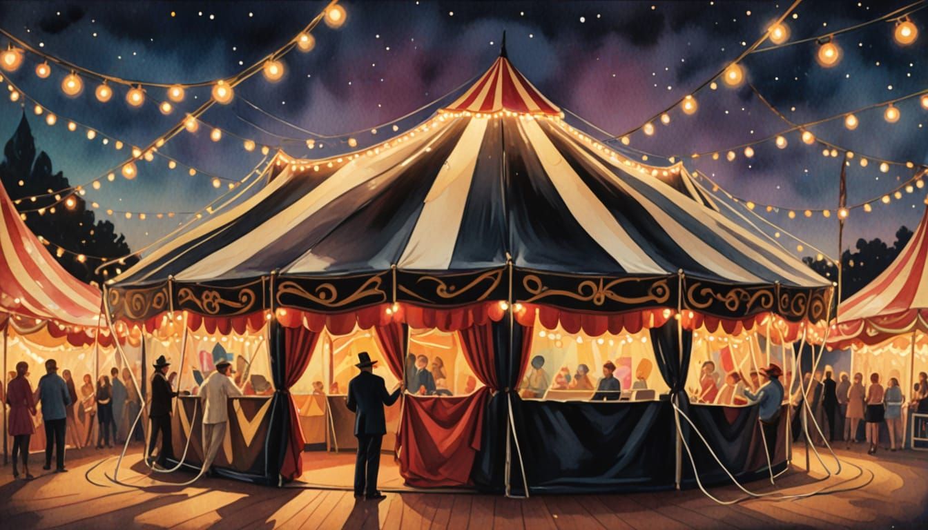 Whimsical Carnival Fantasy in Watercolor