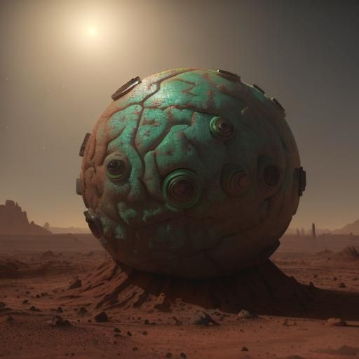 Slime Brain on Mars with Volumetric Dust