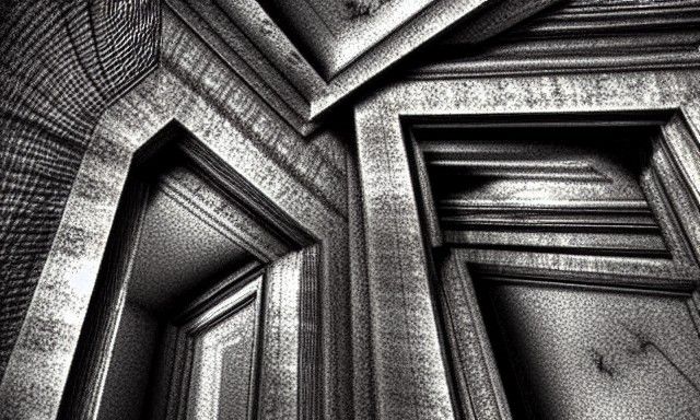 Distorted Reality: Hyperdetailed Noir Space in 3D