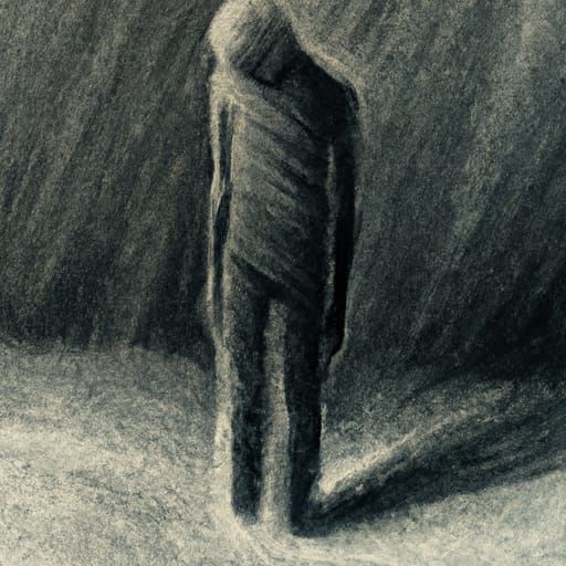 A Lonely Figure in Charcoal