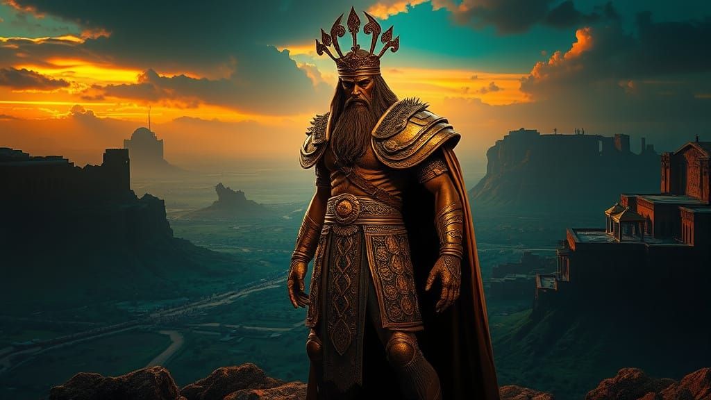 Epic Bronze Age King in Cinematic Style