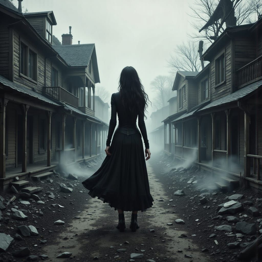 Sorrowful Beauty in a Ghost Town Landscape
