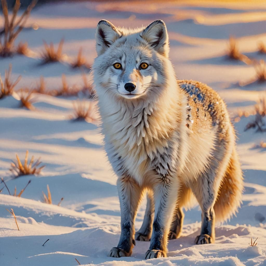 Arctic Fox Portrait in Fauvist Style