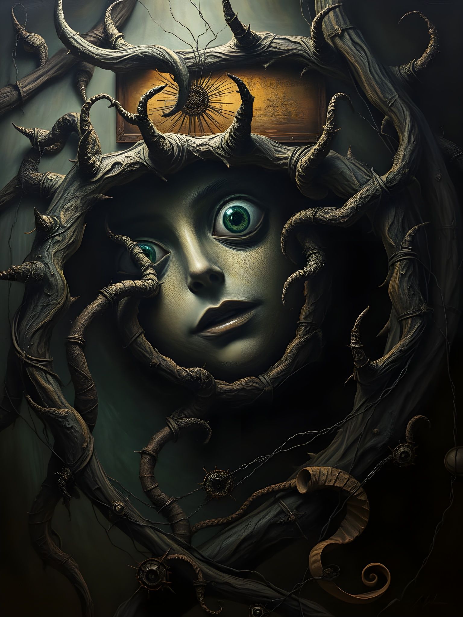 Surrealist Wonderland Nightmare in Oil Painting