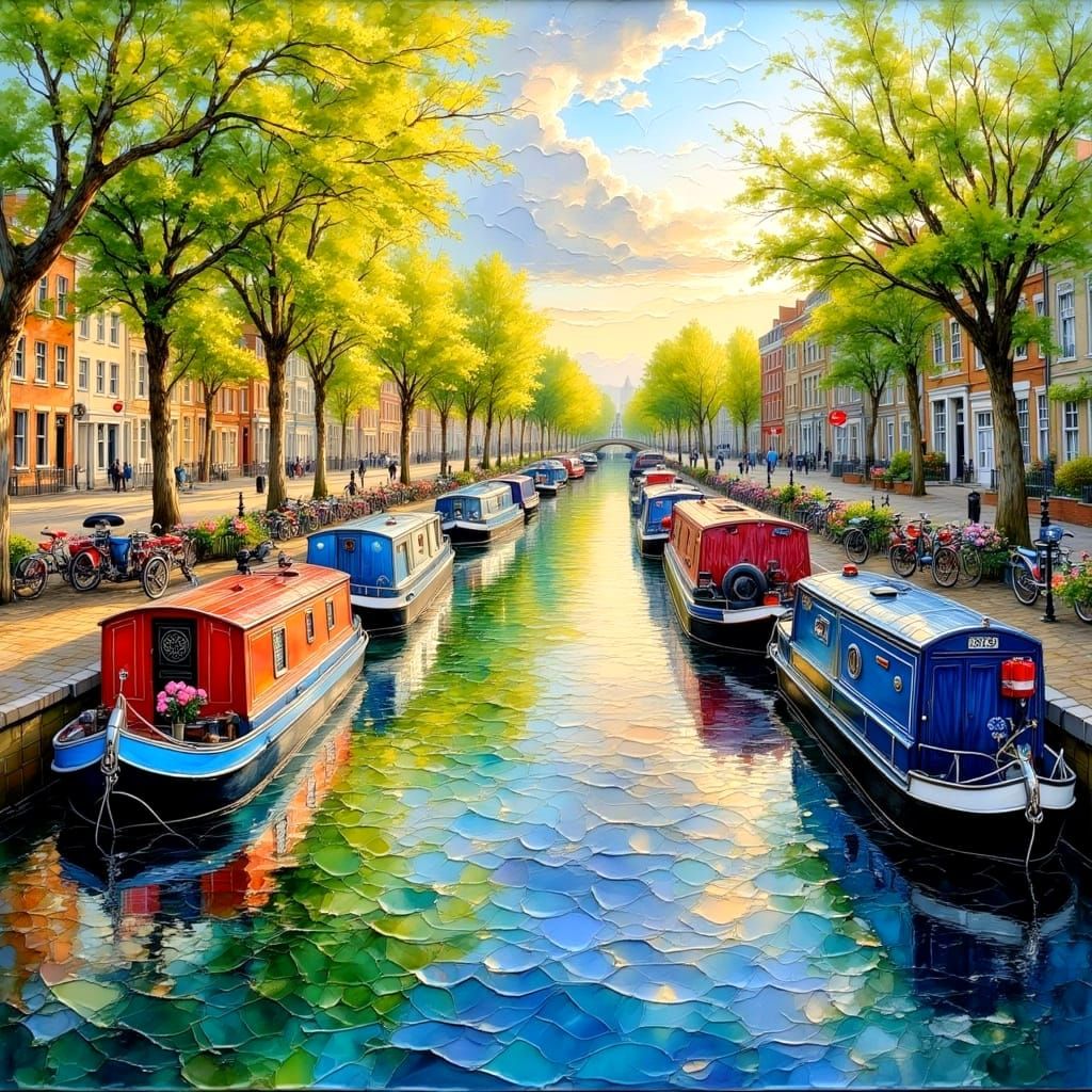 Colorful Houseboats on Regent's Canal, London