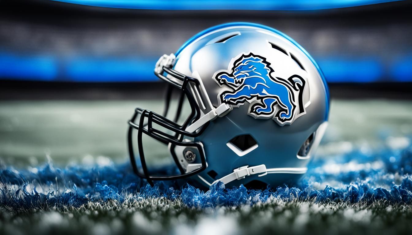 Detroit Lions Logo in Blue Flames, HDR