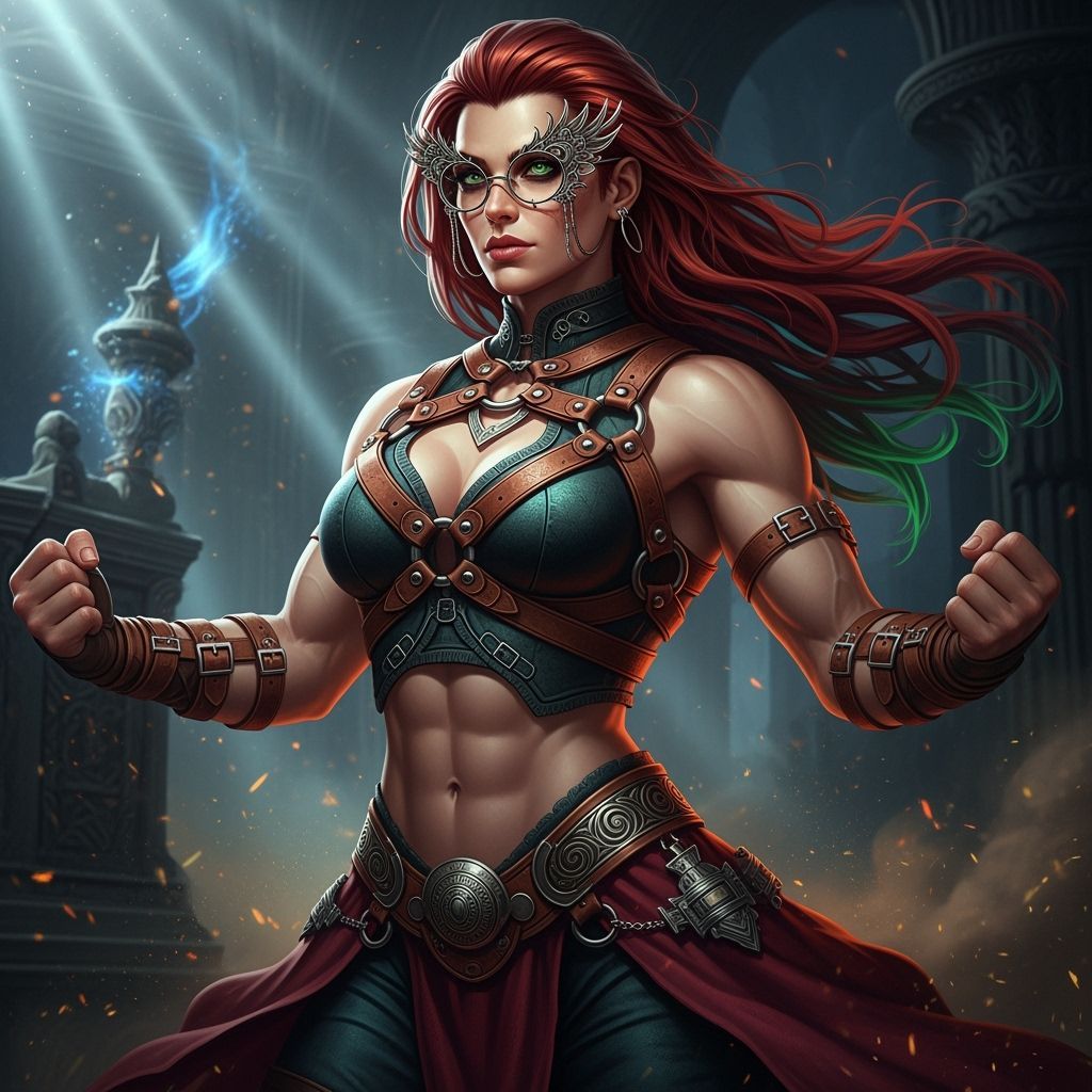 Muscular Redhead Warrior in Ornate Harness