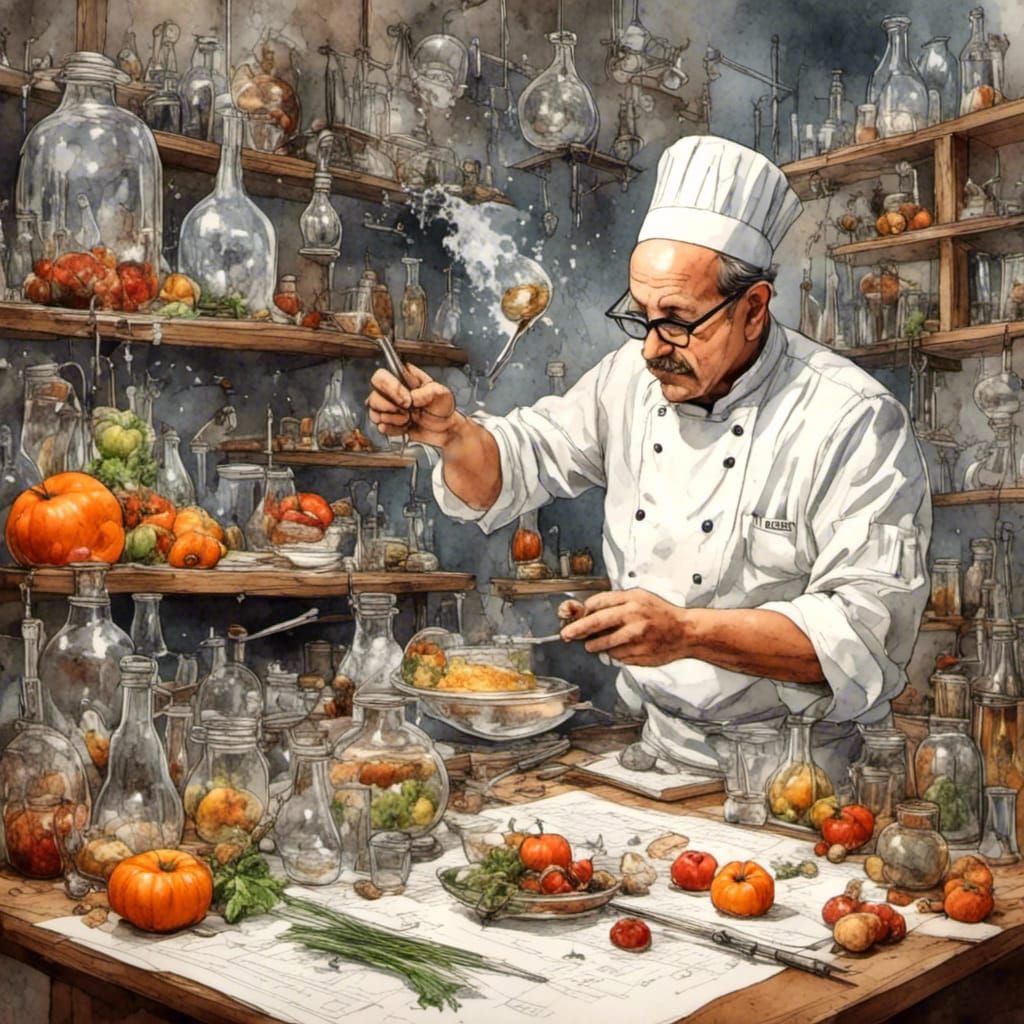 Passionate Chef Prepares Signature Dish Artistically