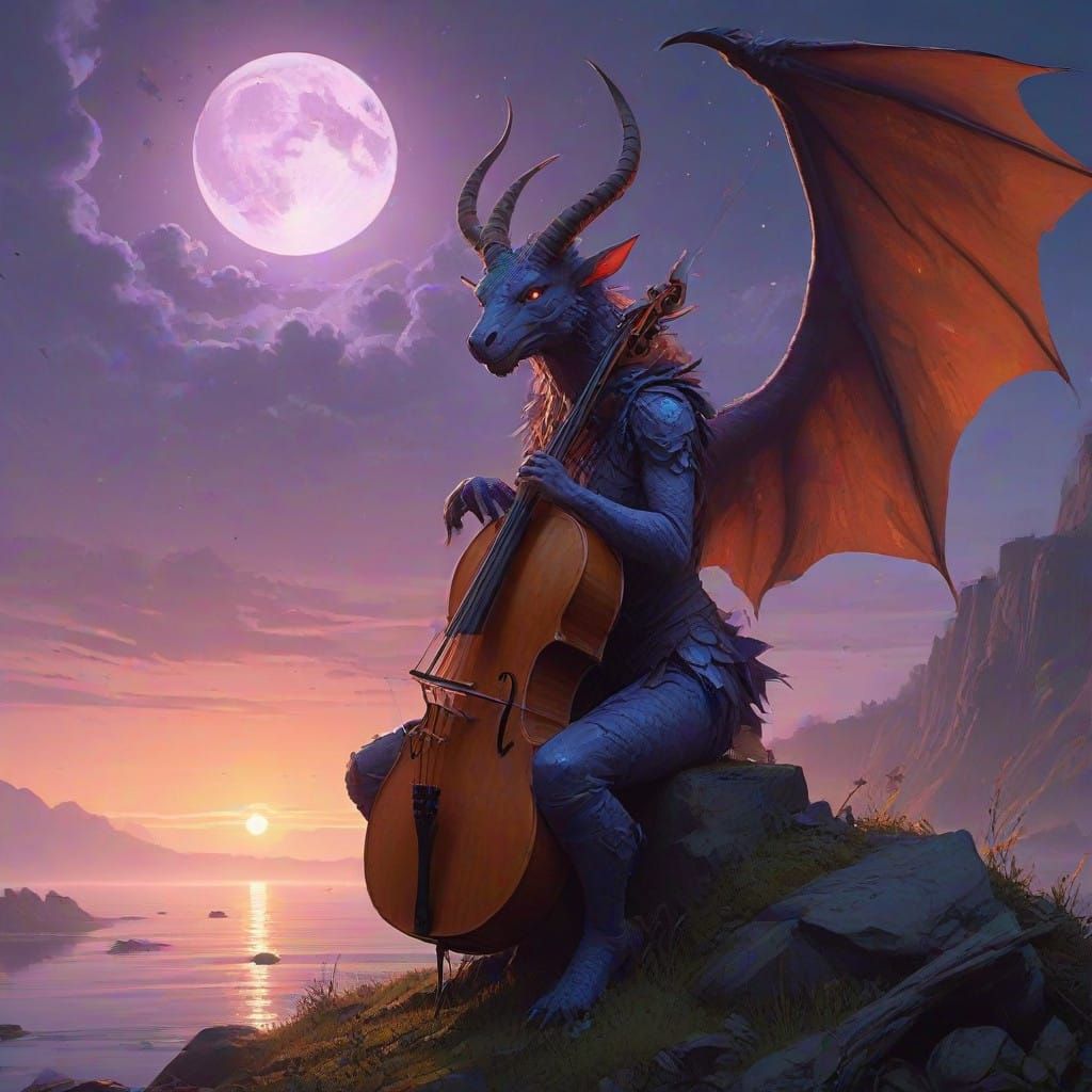 Fantastical Creatures Perform Under Starlit Sky in Vibrant,...