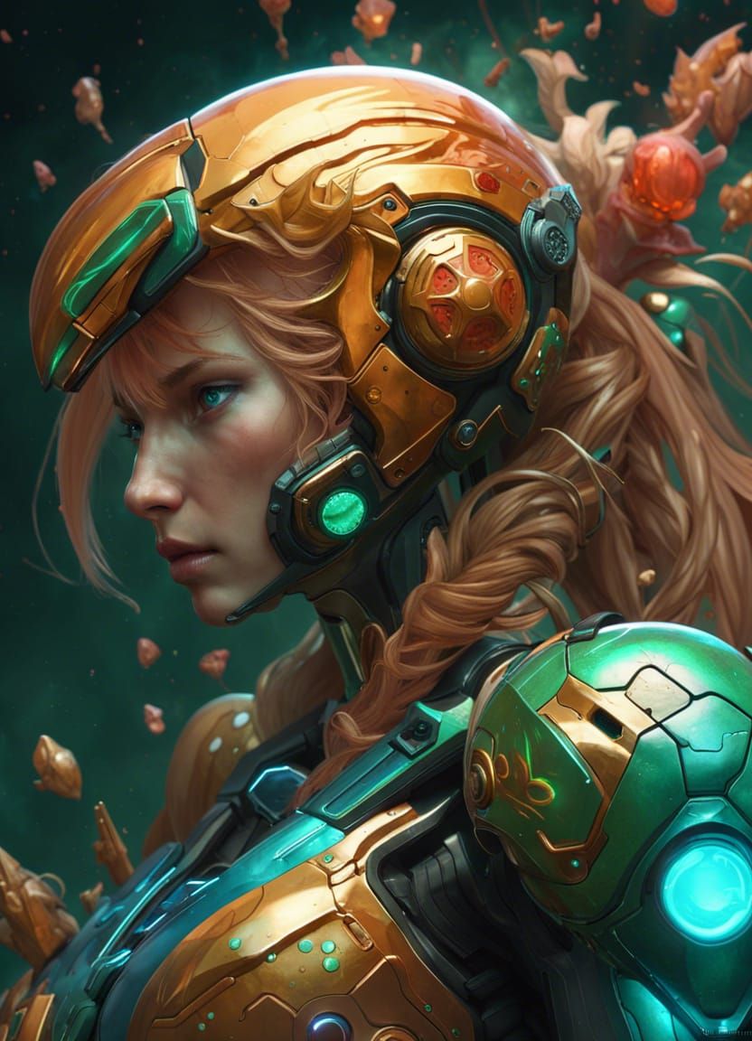 Samus Aran Metroid CGI Render: Hyperdetailed Fantasy Art