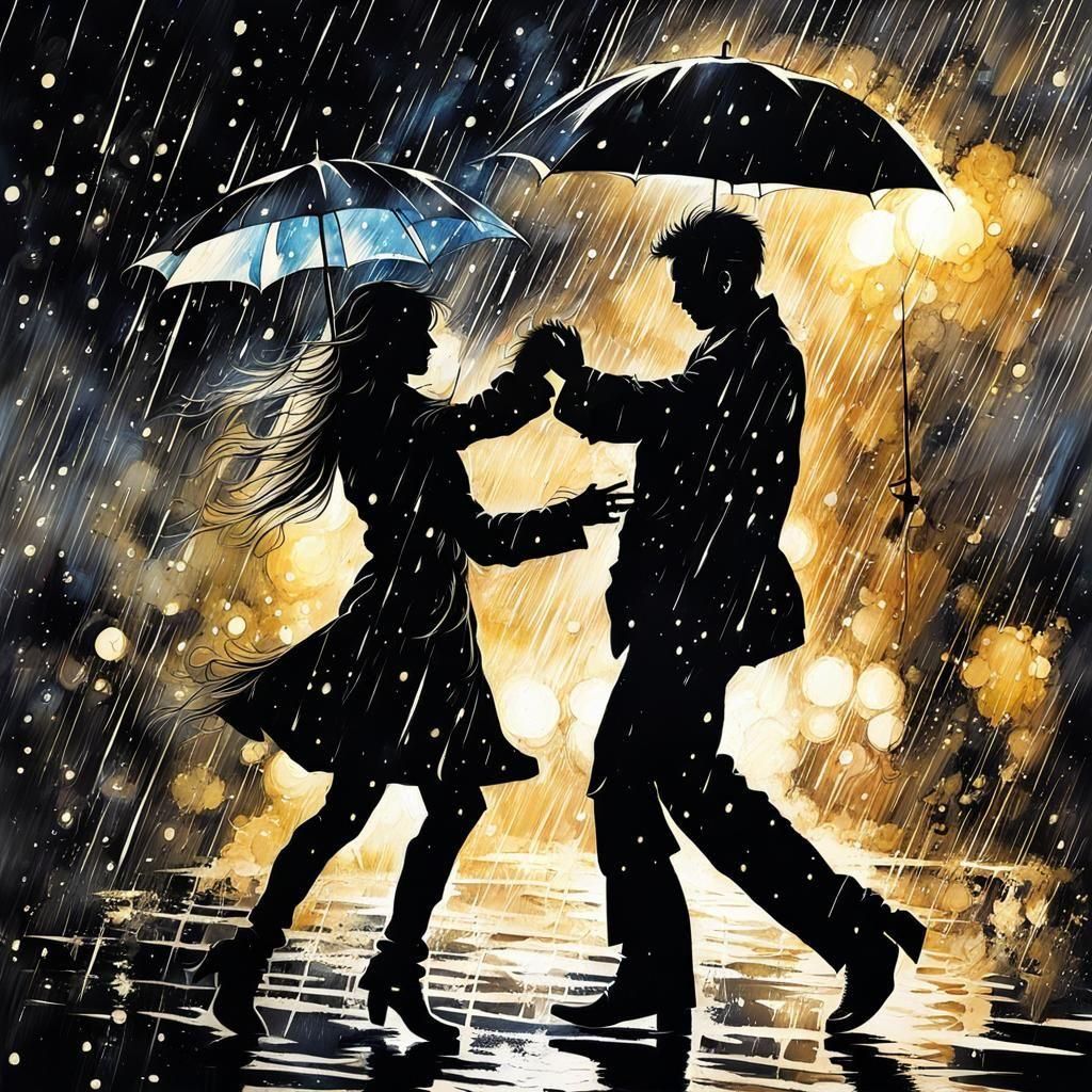 Couple Dancing in the Rain: Black Lagoon Style