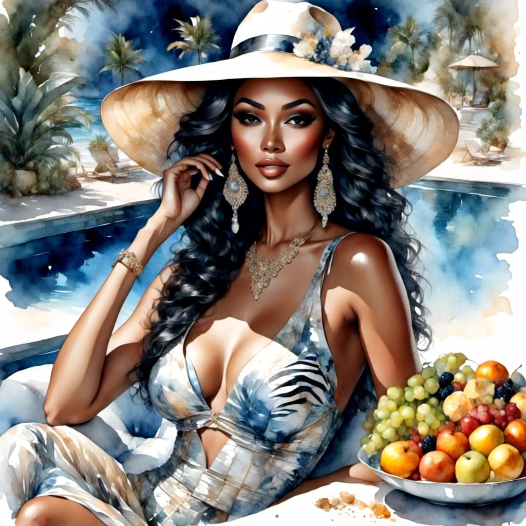 Poolside Relaxation in Vintage Style