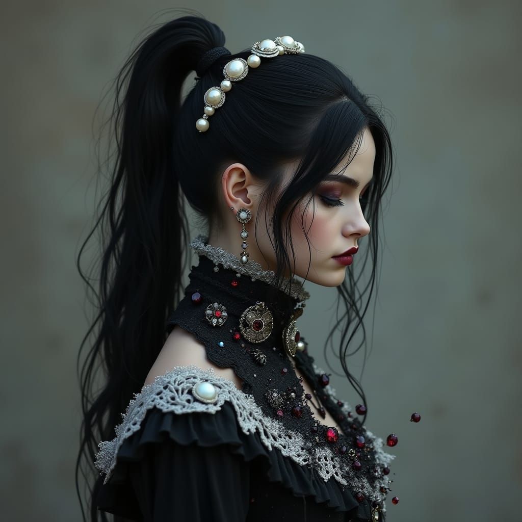 Victorian Woman Consumed by Dark, Sinister Force