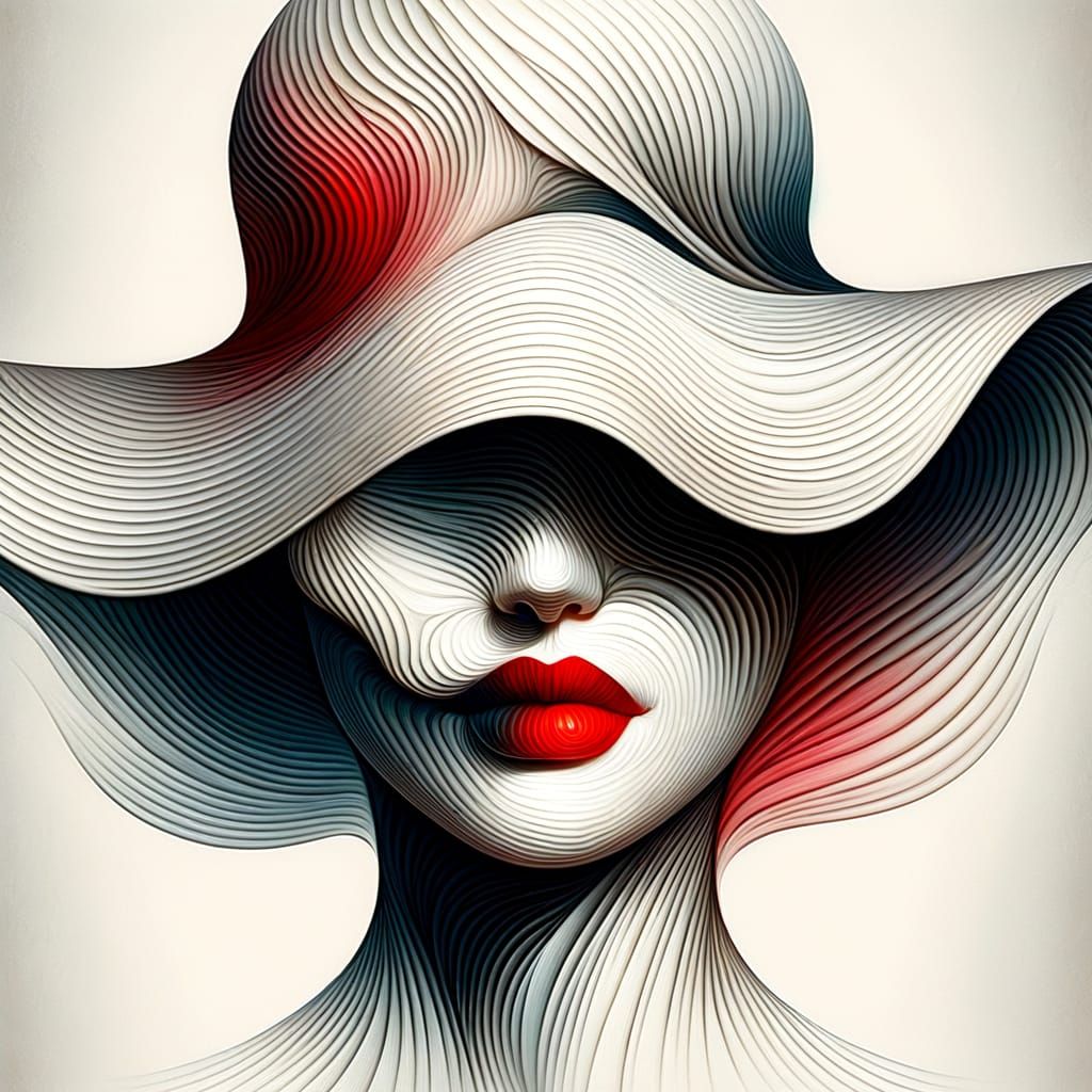 Abstract Woman Portrait in Surrealist Style