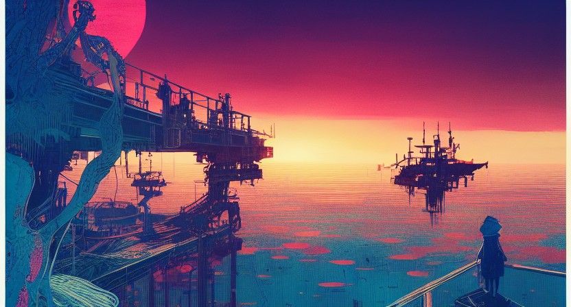 Majestic Sunrise at Sea: Hyperdetailed Matte Photography