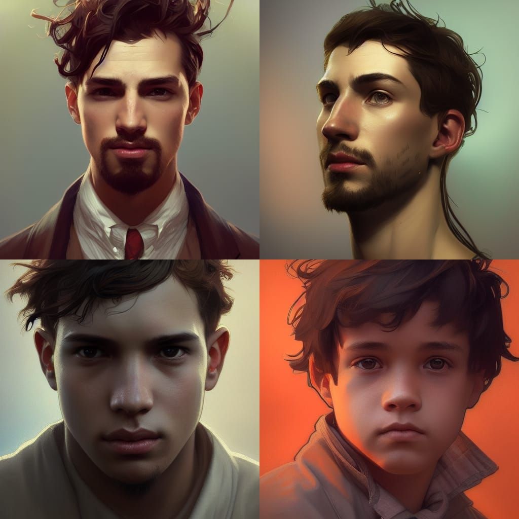 Hopeful Boy Portrait in Hyperdetailed Lighting