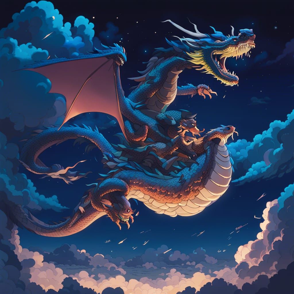 Eastern Dragon Soaring: Ghibli-esque Anime Visual