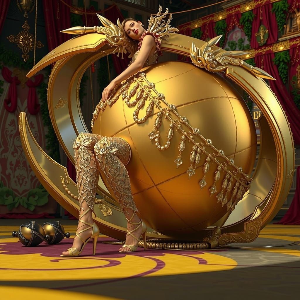 Elegant Woman in Surreal Dreamscape, Psychedelic Art