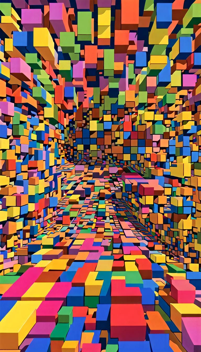 Psychedelic 3D Art with Day-Glo Colors