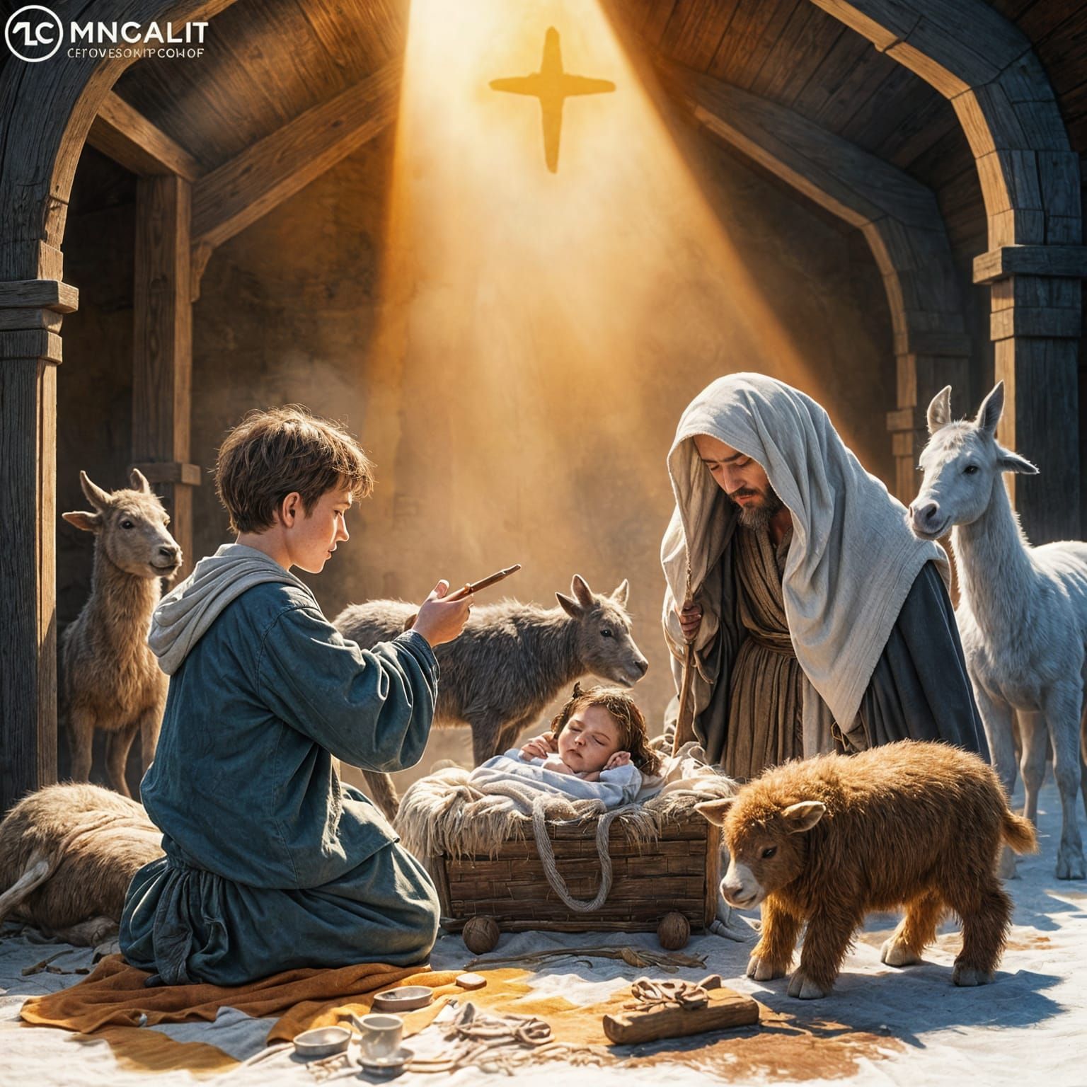 Cinematic Watercolor Nativity Scene with the Little Drummer ...