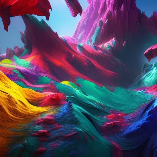 Colorful Paint Splash in Detailed Matte Painting Style