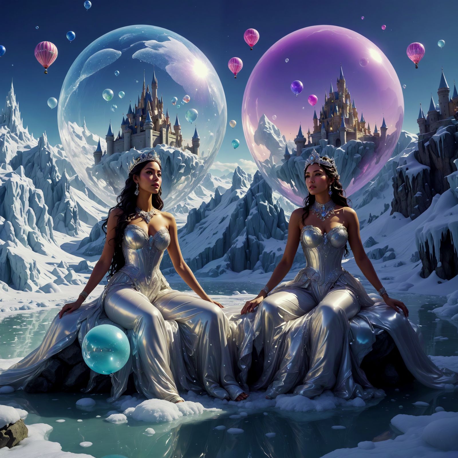 Celestial Goddess in Ice Kingdom Paradise