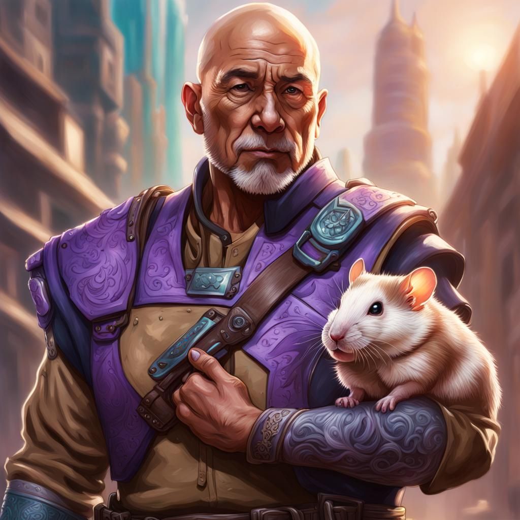 Hyperrealistic Ranger with Hamster Companion
