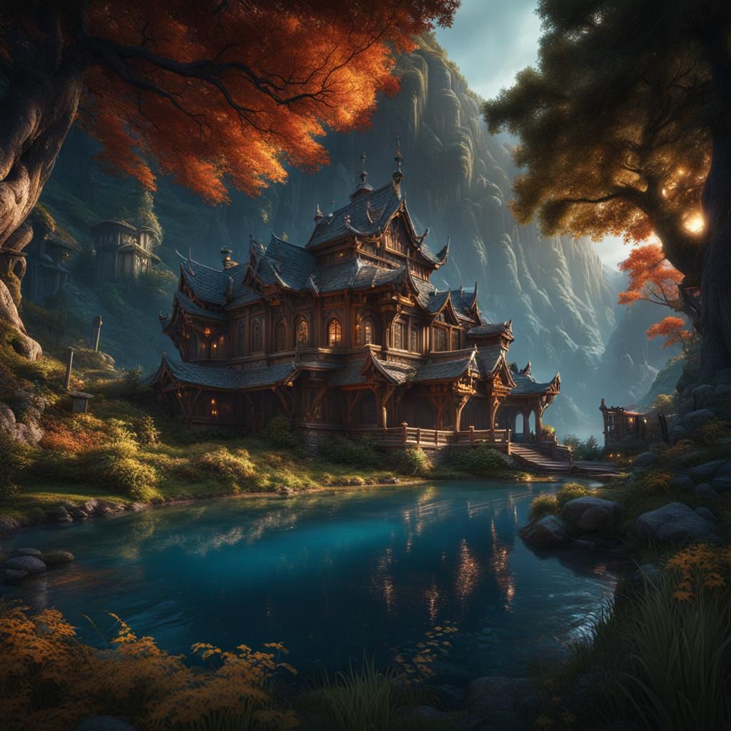 Surreal Fantasy Realm in Vibrant Colors