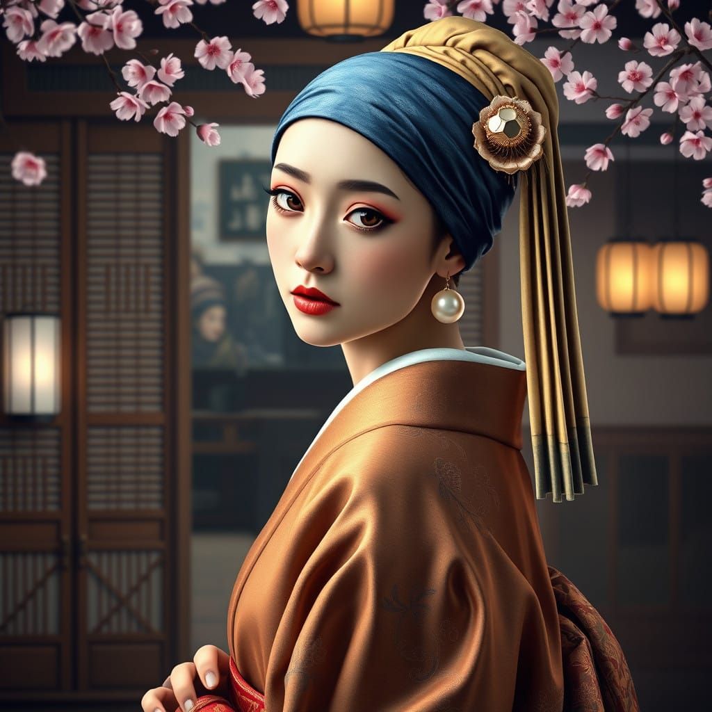 Geisha Goddess in Whispers of Cherry Blossom