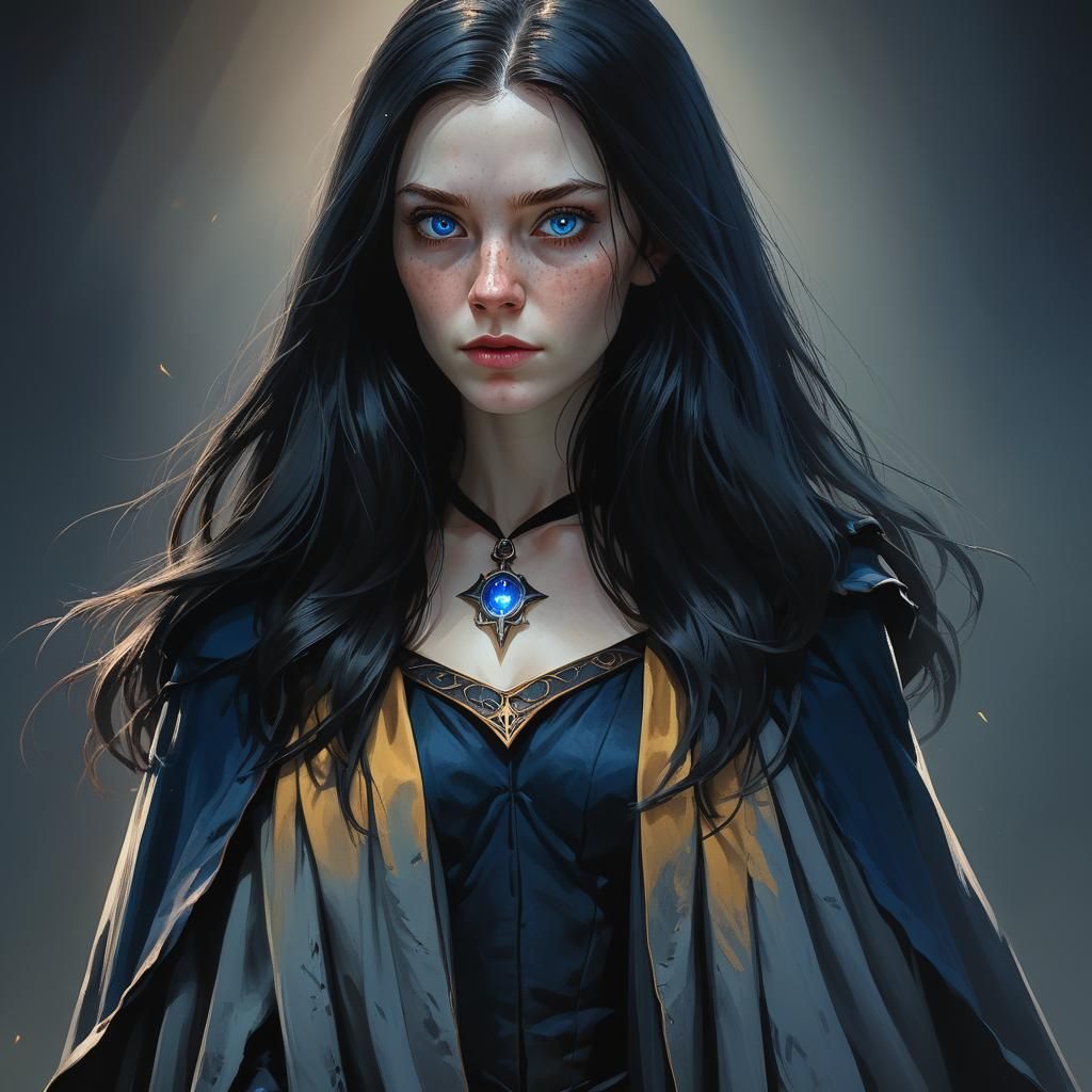 Dark Fantasy Witch Portrait in Hyper-Realistic Style
