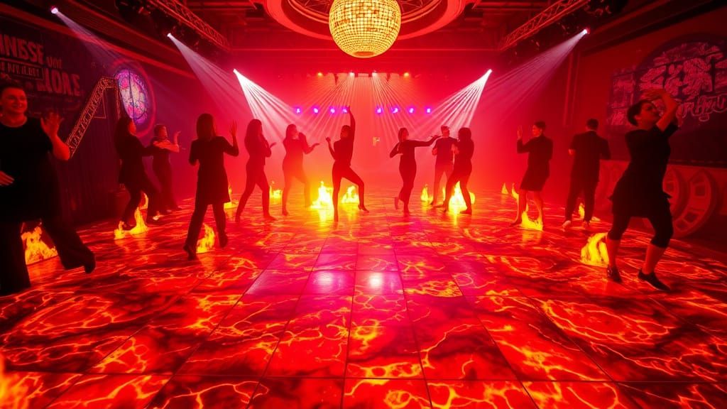 Disco Inferno in Vibrant Flames