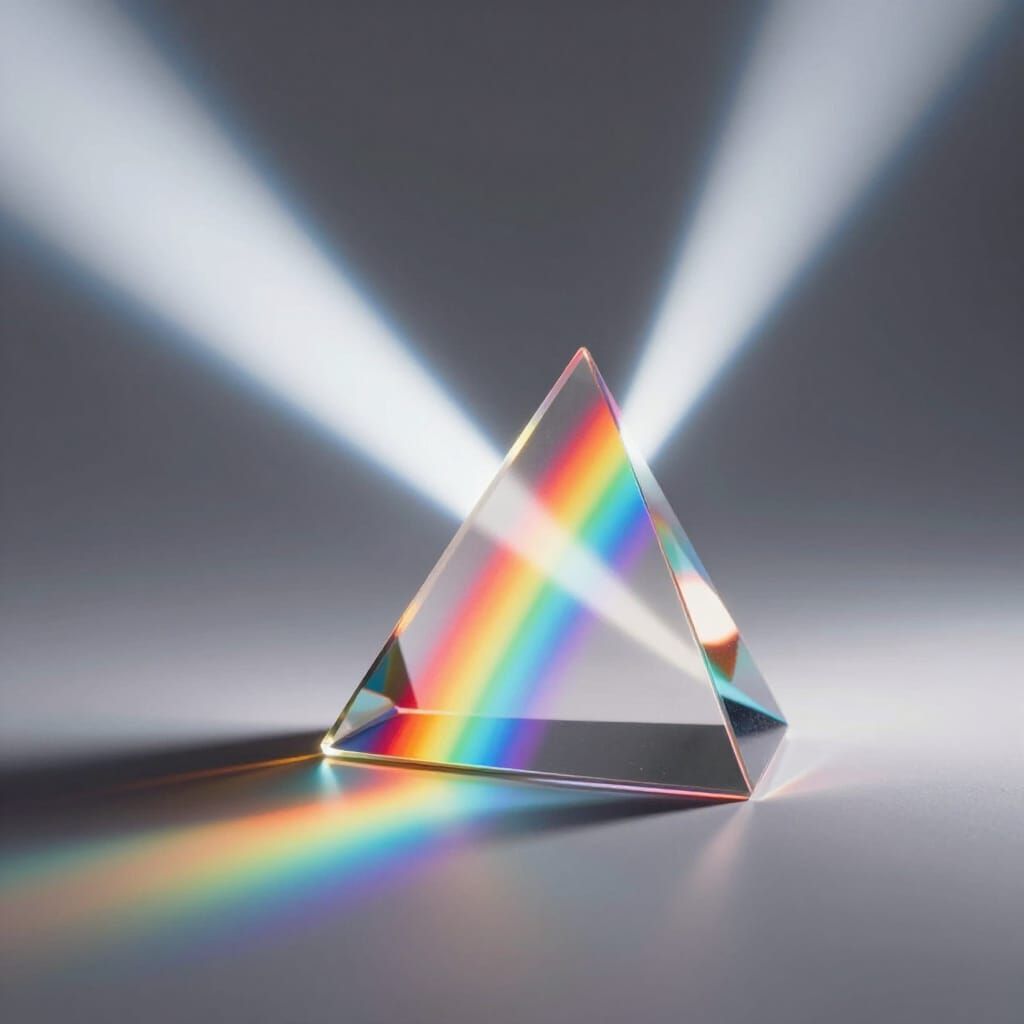 Photorealistic Prism Splits Light Into Vibrant Rainbow Spect...