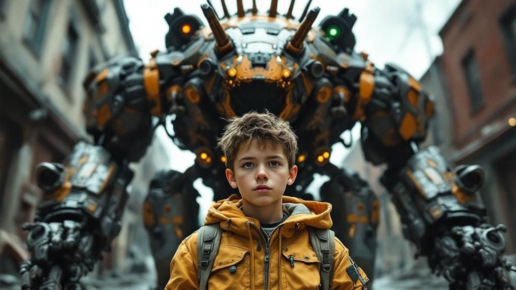 Tom Sawyer and Cyborg Tardigrade Mech, Gritty Street Style