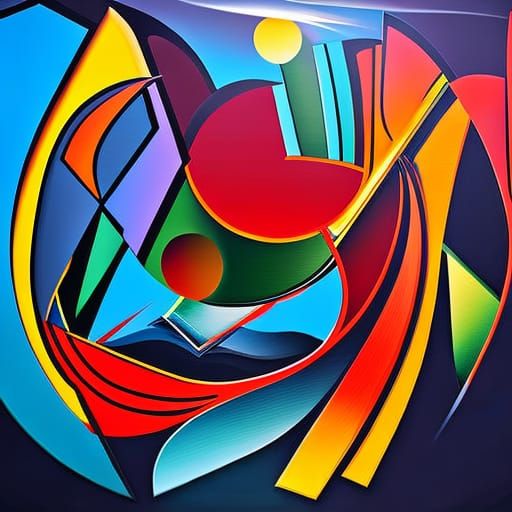 Spectacular Floral Fireworks Display in Cubist Style