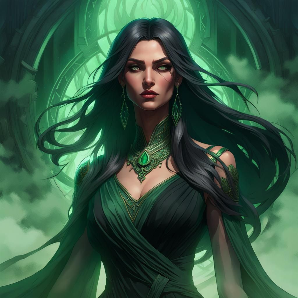 Enigmatic Villainess Portrait in Dramatic Lighting