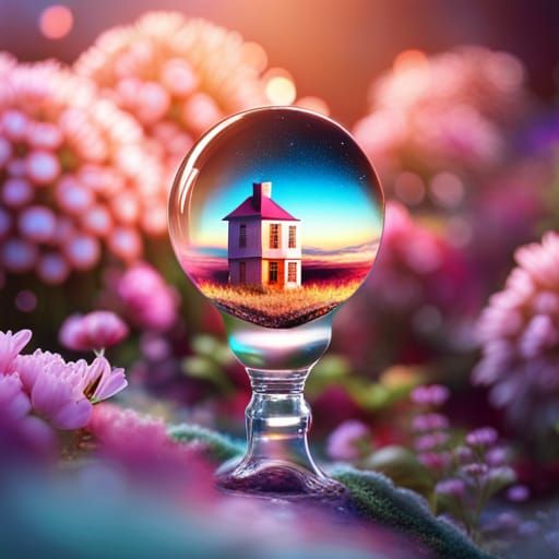 Cosmic Bottle House: Synthwave Digital Matte Painting