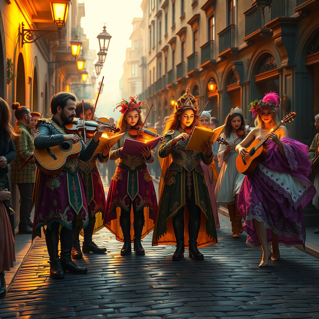 Ornate Sextet Performs on Enchanted Street