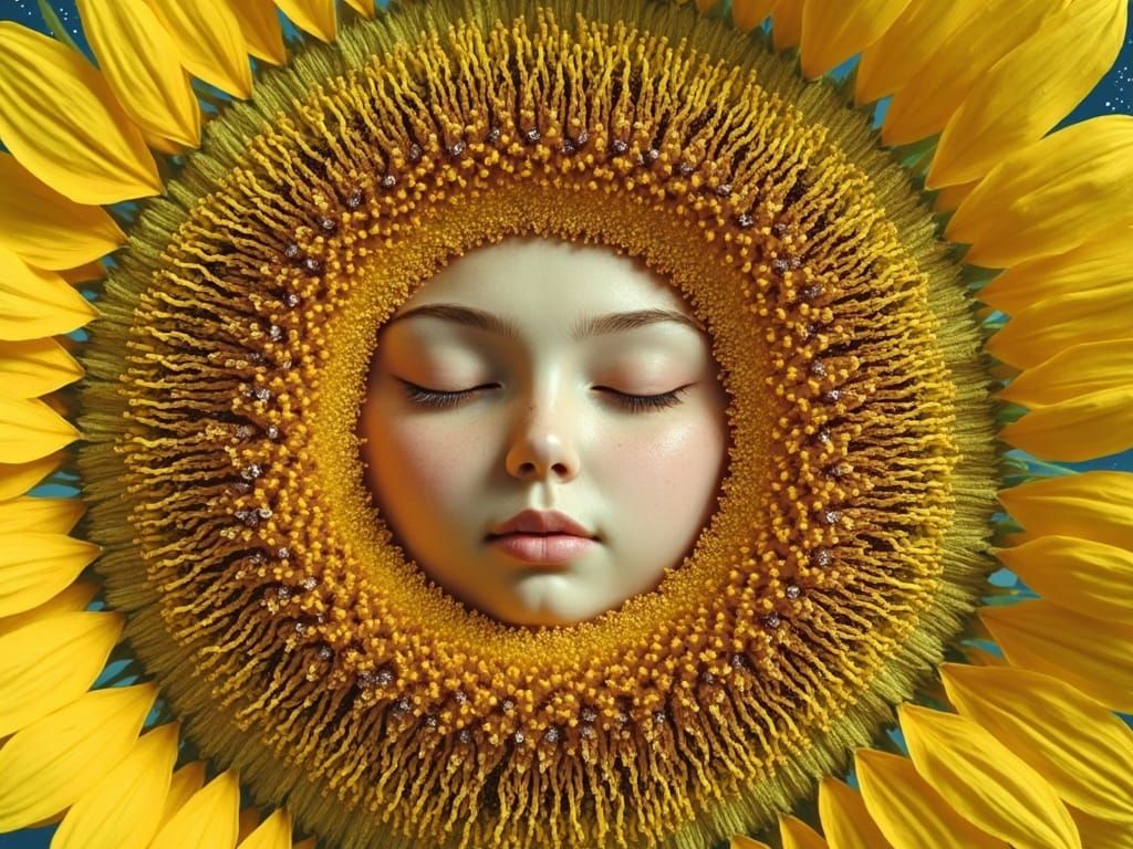 Sunflower in Melon: A Surreal Dreamscape