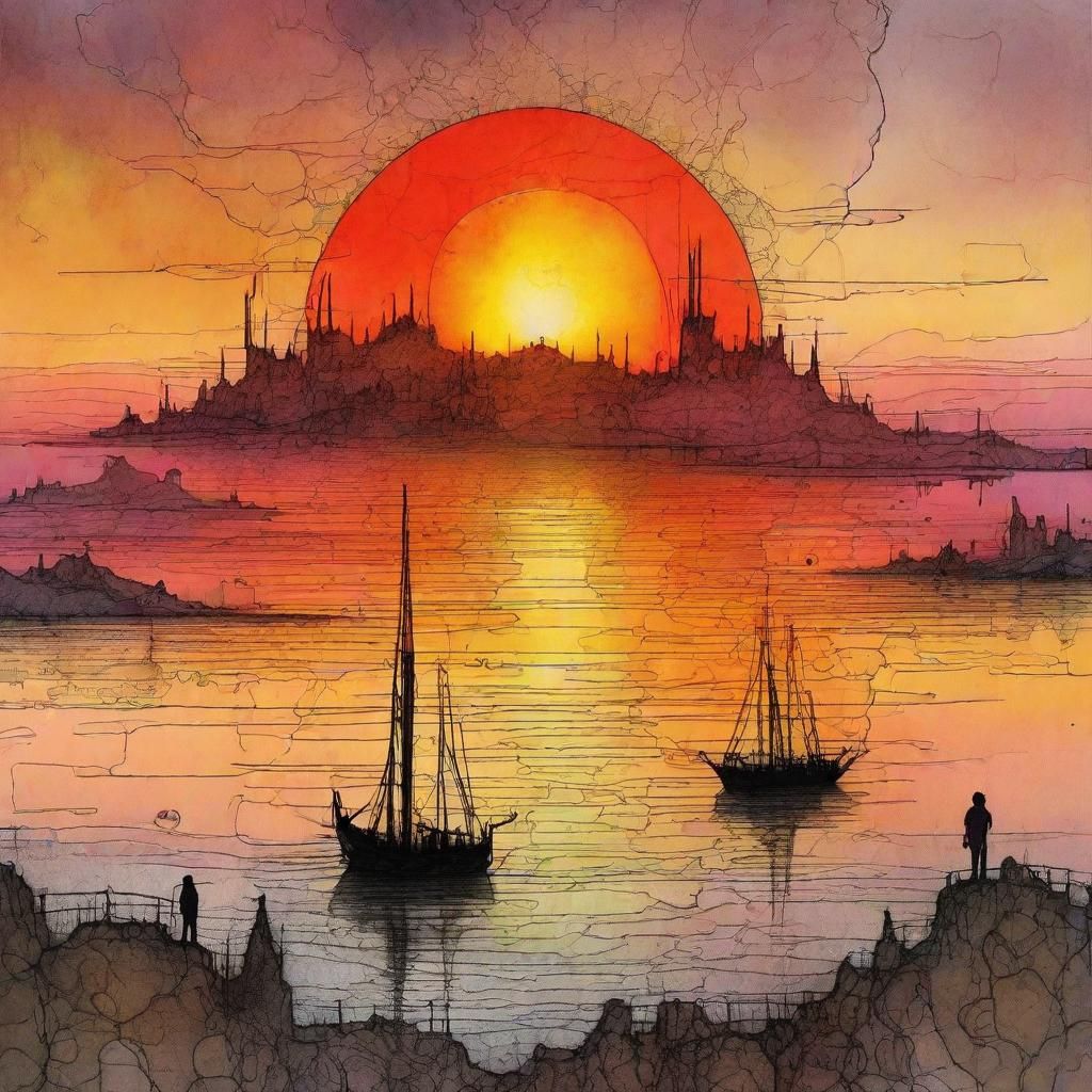 Surreal Sunset Alcohol Ink Patent Drawing