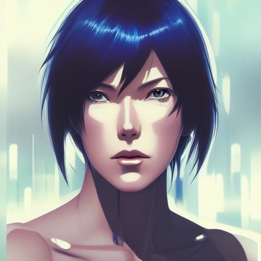 Major Kusanagi Portrait in Art Nouveau Style
