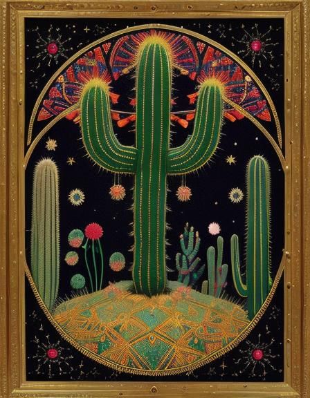 Mythical Cactus in Shounen Manga Style