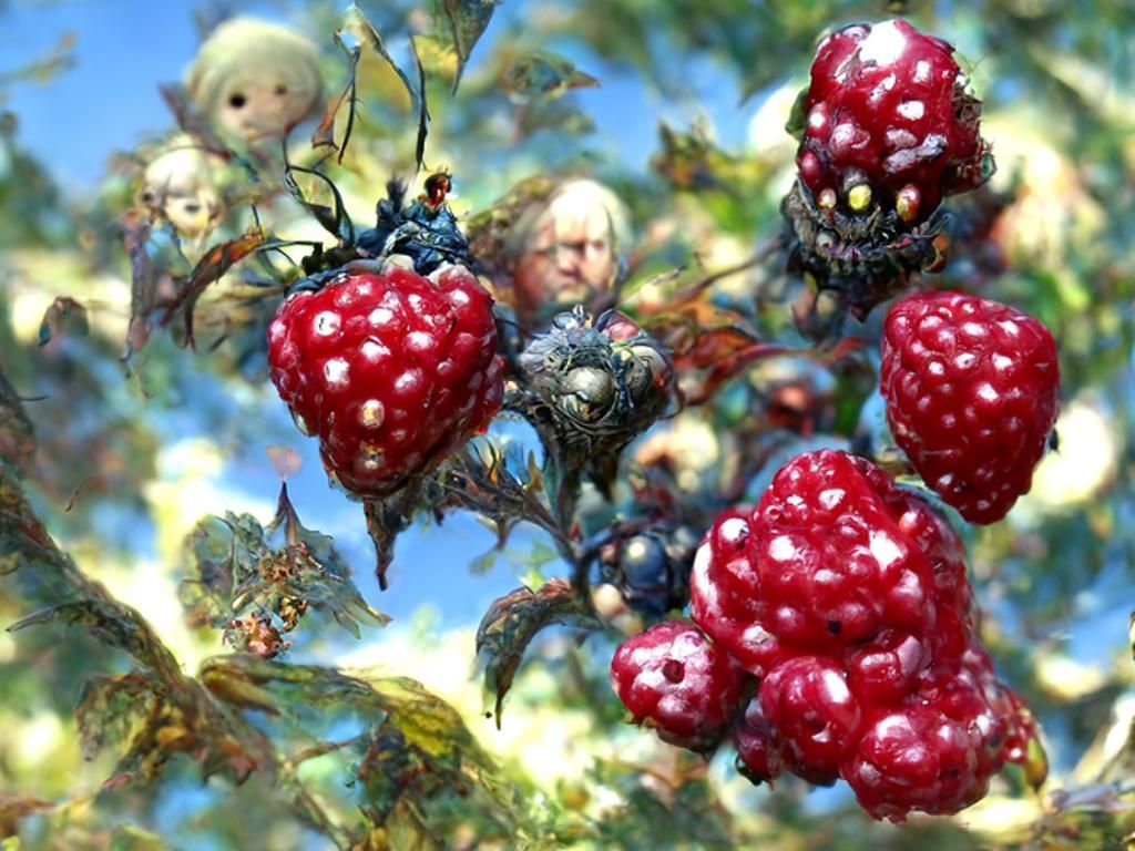Giant Berries Surrounded by Tiny People: Digital Illustratio...