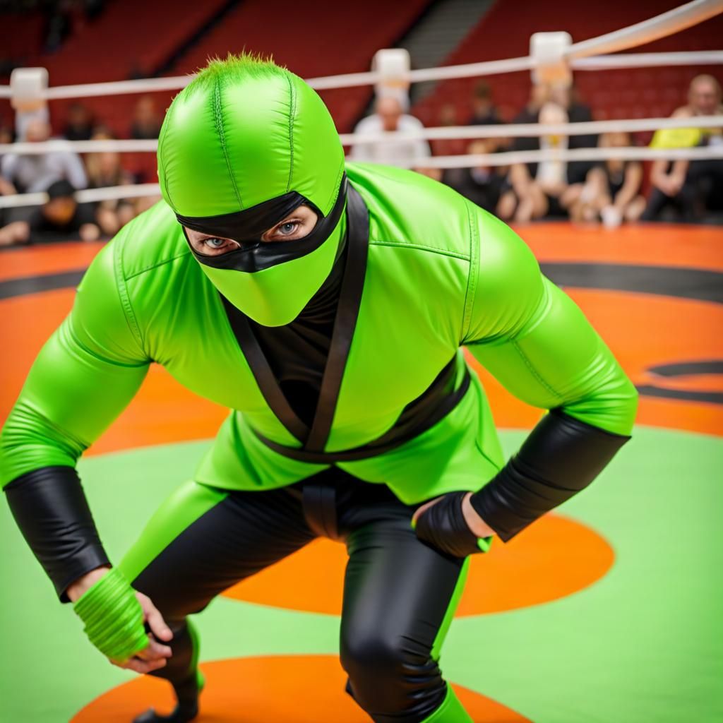 One-Eyed Ninja Wrestles Poppy in Arena